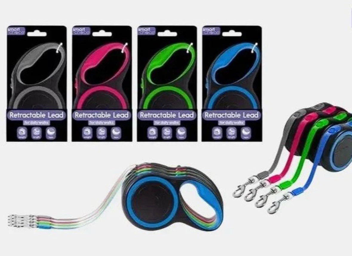 25Kg Retractable Dog Lead 5m 4 Colours
